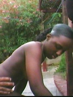 2 Black Guys Pound Hard Black Bitch Outdoors